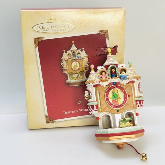 Magic Ornament Workshop Clock Movement Sound Light 2004 Hallmark Keepsake - Picture 3 of 12